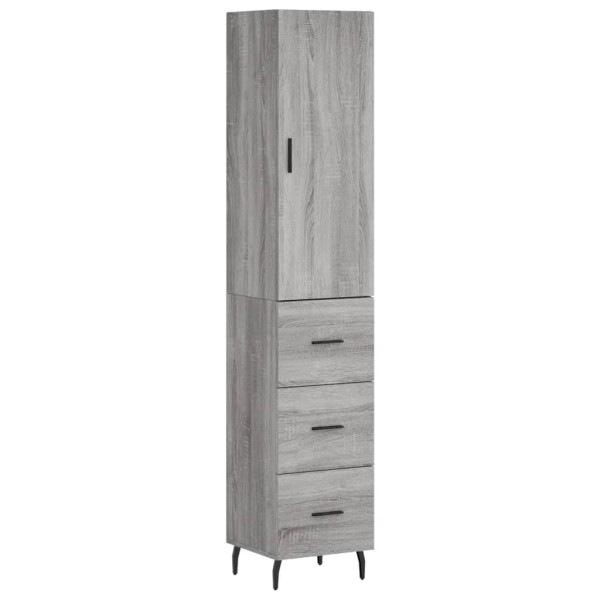 Aparador alto madera contrachapada gris Sonoma 34.5x34x180 cm M 2