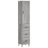 Aparador alto madera contrachapada gris Sonoma 34.5x34x180 cm 2