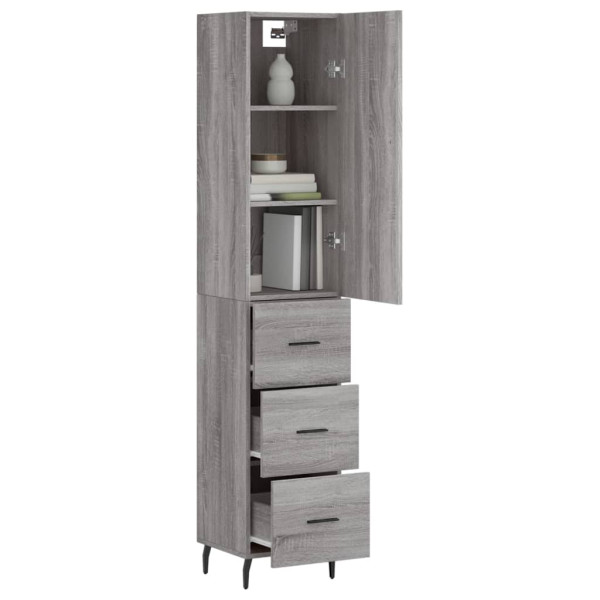 Aparador alto madera contrachapada gris Sonoma 34.5x34x180 cm M 3