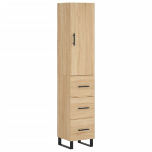 Aparador de madera contrachapada roble Sonoma 34.5x34x180 cm H