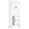 Aparador alto madera contrachapada blanco 69.5x34x180 cm 2