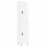 Aparador alto madera contrachapada blanco brillo 34.5x34x180 cm 2