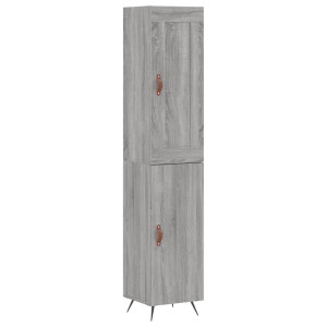 Aparador alto madera contrachapada gris Sonoma 34.5x34x180 cm H