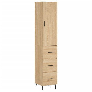 Aparador de madera contrachapada roble Sonoma 34.5x34x180 cm H