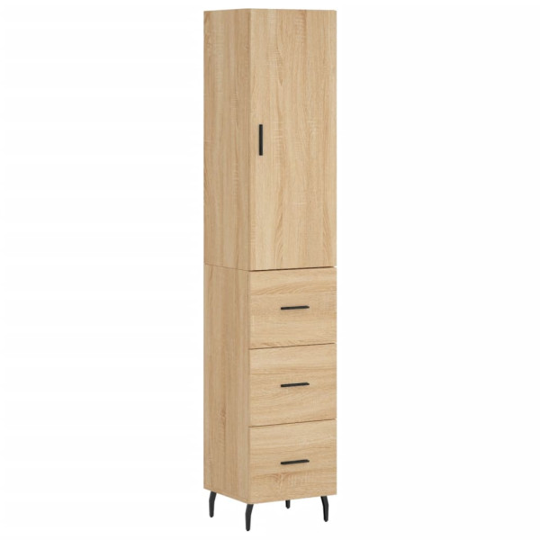 Aparador de madera contrachapada roble Sonoma 34.5x34x180 cm M 2