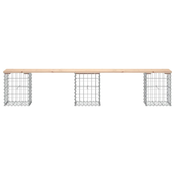 Banco de jardín diseño gaviones madera maciza pino 203x31x42 cm M 3