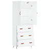 Aparador alto madera contrachapada blanco 69.5x34x180 cm 4