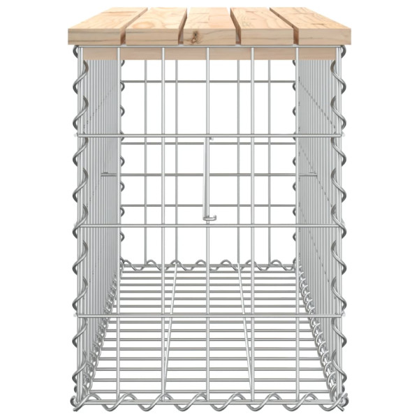 Banco de jardín diseño gaviones madera maciza pino 83x31.5x42cm M 4