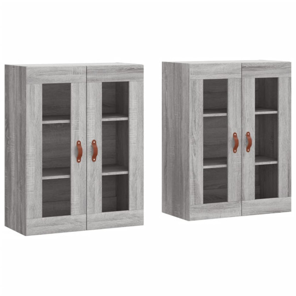 Armarios de pared 2 uds madera de ingeniería gris Sonoma M 2