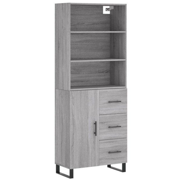 Aparador alto madera contrachapada gris sonoma 69.5x34x180 cm M 2