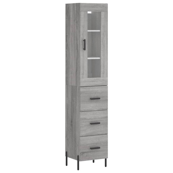 Aparador alto madera contrachapada gris Sonoma 34.5x34x180 cm M 2