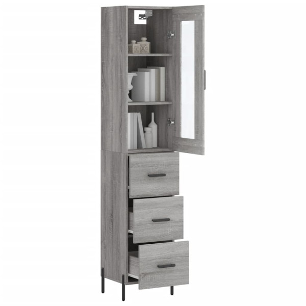 Aparador alto madera contrachapada gris Sonoma 34.5x34x180 cm M 3