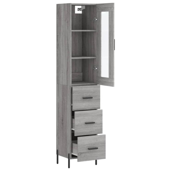 Aparador alto madera contrachapada gris Sonoma 34.5x34x180 cm M 4