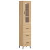 Aparador de madera contrachapada roble Sonoma 34.5x34x180 cm 2