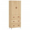 Aparador alto madera contrachapada color roble 69.5x34x180 cm 2