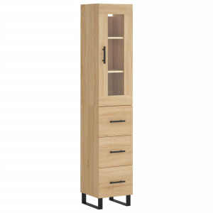 Aparador de madera contrachapada roble Sonoma 34.5x34x180 cm H