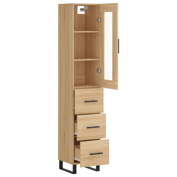 Aparador de madera contrachapada roble Sonoma 34.5x34x180 cm M 4