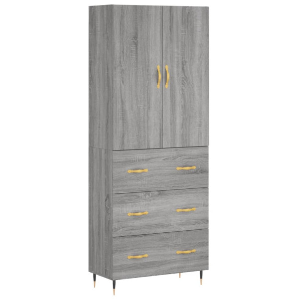 Aparador alto madera contrachapada gris sonoma 69.5x34x180 cm M 2