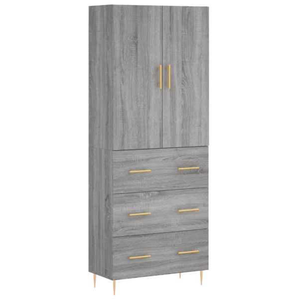 Aparador alto madera contrachapada gris sonoma 69.5x34x180 cm M 2