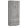 Aparador alto madera contrachapada gris sonoma 69.5x34x180 cm 2