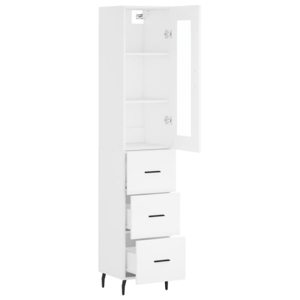 Aparador alto madera contrachapada blanco 34.5x34x180 cm M 4