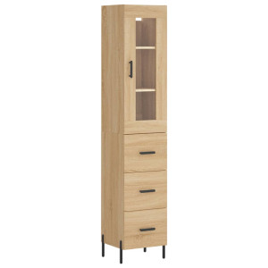 Aparador de madera contrachapada roble Sonoma 34.5x34x180 cm H