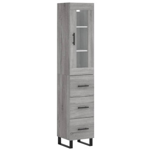Aparador alto madera contrachapada gris Sonoma 34.5x34x180 cm H
