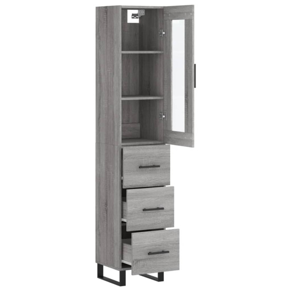 Aparador alto madera contrachapada gris Sonoma 34.5x34x180 cm M 4