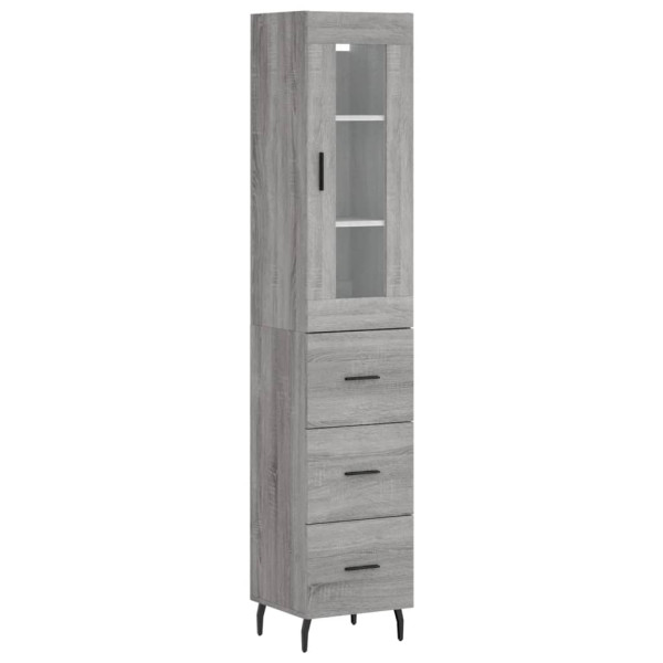 Aparador alto madera contrachapada gris Sonoma 34.5x34x180 cm M 2