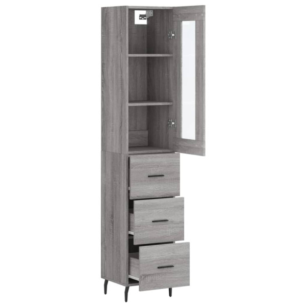 Aparador alto madera contrachapada gris Sonoma 34.5x34x180 cm M 4