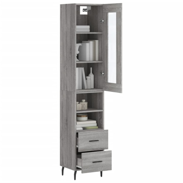 Aparador alto madera contrachapada gris Sonoma 34.5x34x180 cm M 3