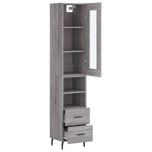 Aparador alto madera contrachapada gris Sonoma 34.5x34x180 cm M 4
