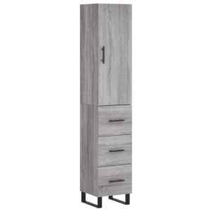 Aparador alto madera contrachapada gris Sonoma 34.5x34x180 cm H