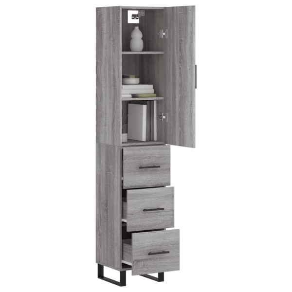 Aparador alto madera contrachapada gris Sonoma 34.5x34x180 cm M 3