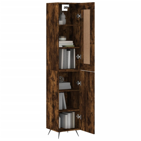 Aparador de madera contrachapada roble ahumado 34.5x34x180 cm M 3