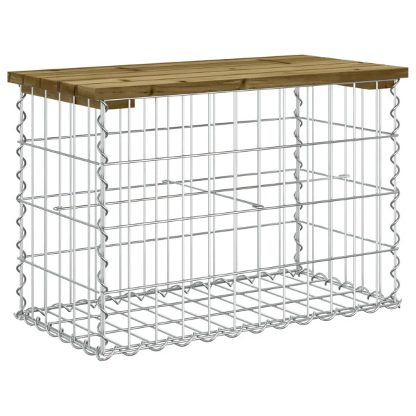 Banco de jardim c/ design gabião 63x31.5x42 cm pinho impregnado M 5