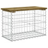 Banco de jardim c/ design gabião 63x31.5x42 cm pinho impregnado 5