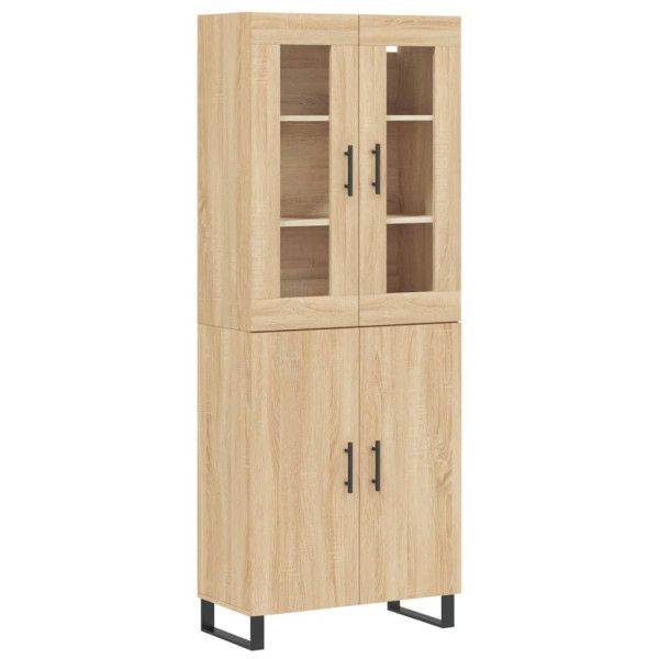 Aparador alto madera contrachapada color roble 69.5x34x180 cm M 2