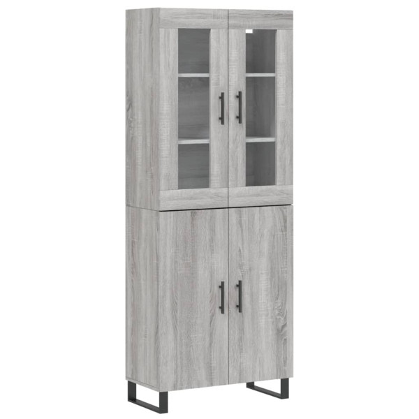 Aparador alto madera contrachapada gris sonoma 69.5x34x180 cm M 2