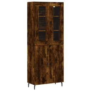 Aparador alto madera contrachapada roble ahumado 69.5x34x180 cm H