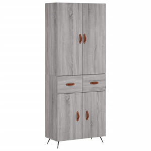 Aparador alto madera contrachapada gris sonoma 69.5x34x180 cm H