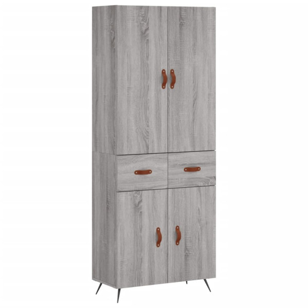 Aparador alto madera contrachapada gris sonoma 69.5x34x180 cm M 2