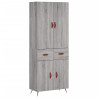 Aparador alto madera contrachapada gris sonoma 69.5x34x180 cm 2