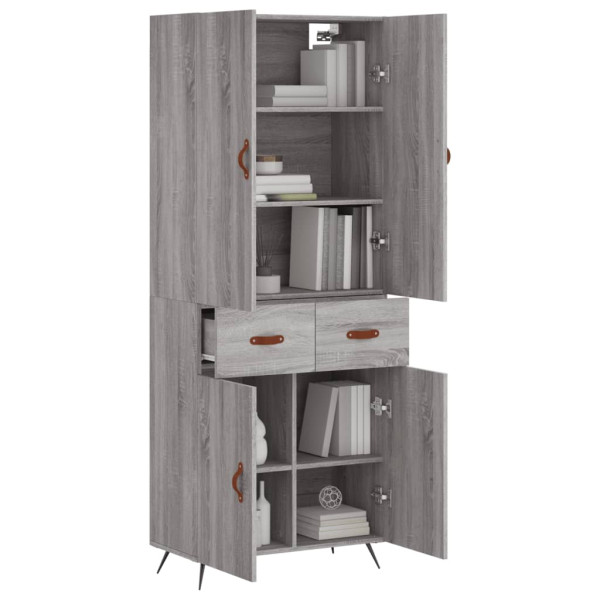 Aparador alto madera contrachapada gris sonoma 69.5x34x180 cm M 3