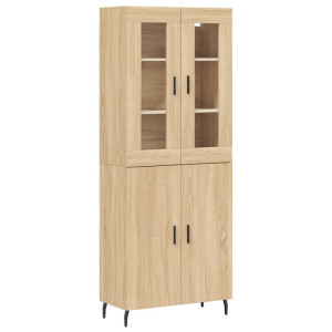 Aparador alto madera contrachapada color roble 69.5x34x180 cm H