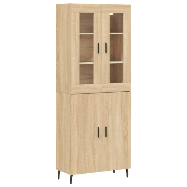 Aparador alto madera contrachapada color roble 69.5x34x180 cm M 2
