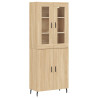 Aparador alto madera contrachapada color roble 69.5x34x180 cm 2