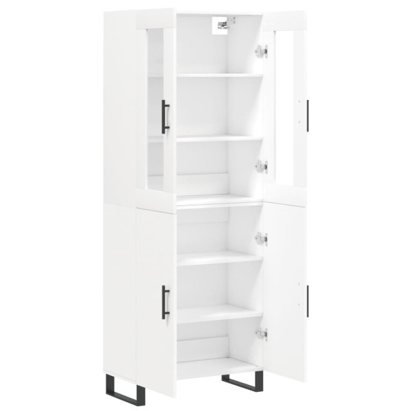 Aparador alto madera contrachapada blanco 69.5x34x180 cm M 4