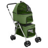Cochecito doble de perros plegable tela oxford verde 83x48x97cm 1