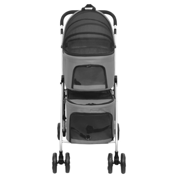 Carrinho dobrável cães 2 níveis 83x48x97 cm tecido oxford cinza M 3
